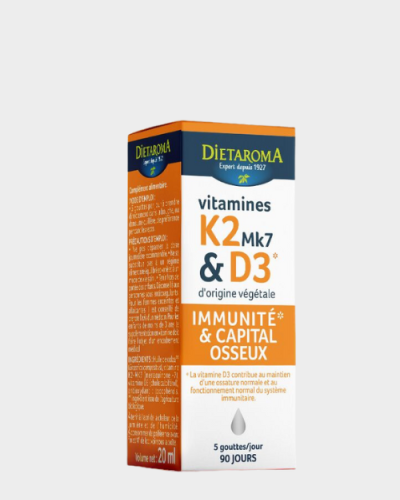Vitamines naturelles K2 & D3 d'origine végétale