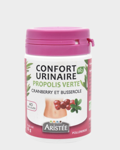 Gelules confort urinaire bio propolis verte de baccharis, cranberry, busserole - boîte de 40 gélules de 300mg