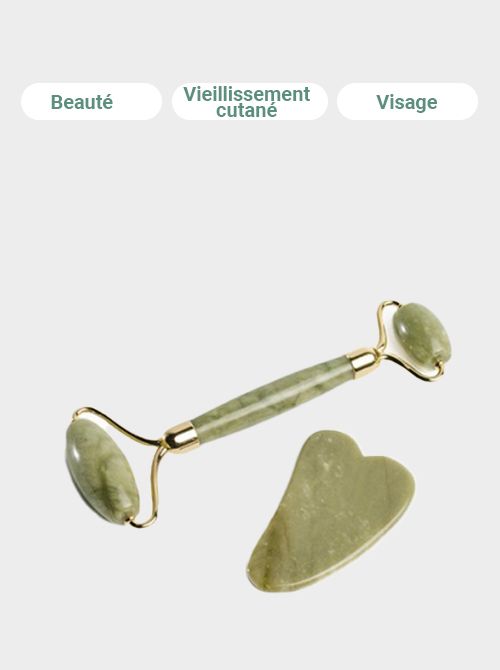 Le duo massage visage - Rouleau et Gua Sha Jade